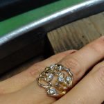 Anello fantasia oro giallo e diamanti